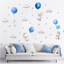 Αυτοκόλλητα Τοίχου Bunny Balloons Blue