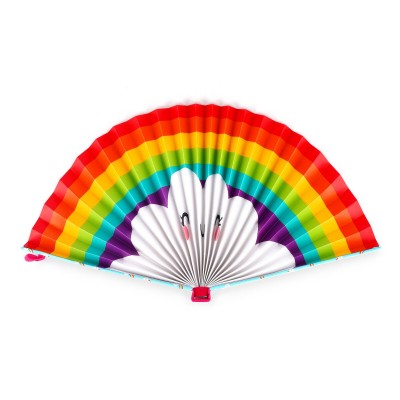 Folding Paper Fan Rainbow
