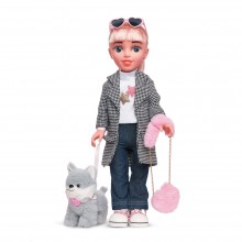 Κούκλα Beauty Star - Fashion Girl With Husky Dog 45εκ.