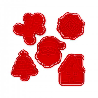  Legami Christmas Set of 5 Cookie Cutters with Stamps